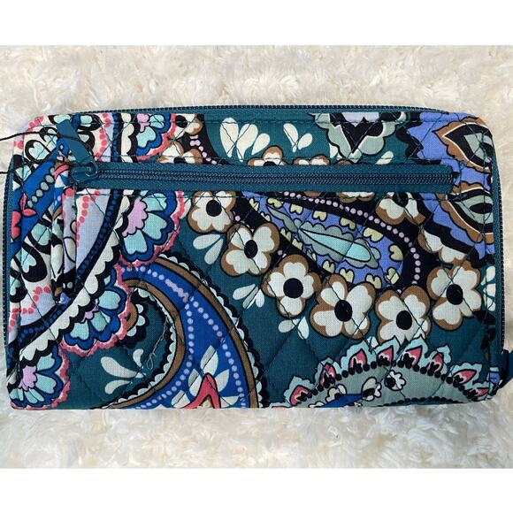 Vera Bradley Haymarket Paisley Jewel Outlet RFID Turnlock Wallet NEW - Picture 2 of 8